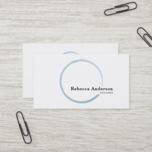 Minimaler Trendy Blue Watercolor Circle Visitenkarte
