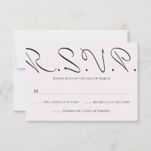 Minimaler typografischer Spaß und dennoch formale RSVP Karte