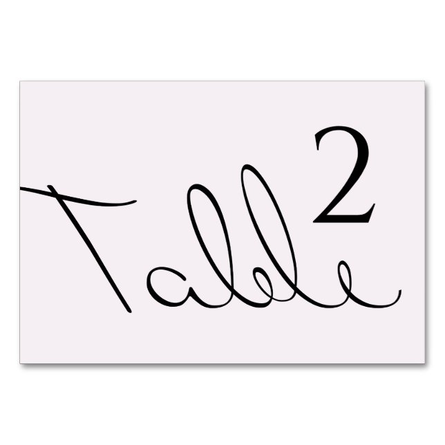 Minimaler typografischer Spaß und dennoch formale  Tischnummer (Vorderseite)