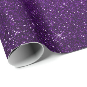 Minimaler Ultra-Violet Lila Glitzer Eggplant Traub Geschenkpapier