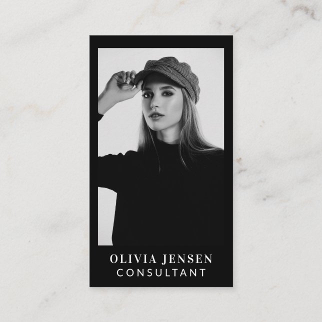 Minimaler und Beruflicher QR-Foto Visitenkarte (Vorderseite)