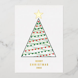 Minimaler Weihnachtsbaum Einfaches Foto Urlaub Folien Feiertagskarte