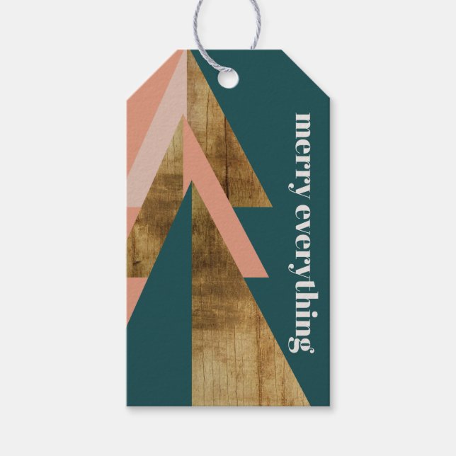 Minimaler Weihnachtsbaum Geschenkanhänger (Vorderseite)