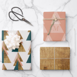 Minimaler Weihnachtsbaum Geschenkpapier Set