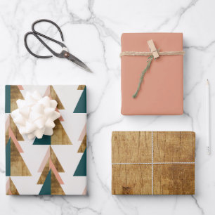 Minimaler Weihnachtsbaum Geschenkpapier Set