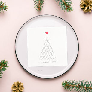 Minimaler Weihnachtsbaum   Red Star Clean Simple Serviette