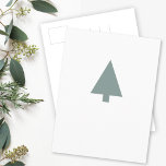 Minimaler Weihnachtsbaum | Sage Green Clean Simple Postkarte<br><div class="desc">Minimalist, bold and simple christmas tree silhouette design postcard in 'scandi' scandinavian design style. The modern, minimum and bold design stand out from traditional christmas designs and is the perfect choice for the festive season. In der Striking Green on white - also available in other colors. #skandi #skandinaviandesign #hygge #minimalist...</div>
