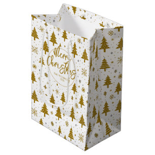 Minimaler Weihnachtsbaum White Gold Mittlere Geschenktüte