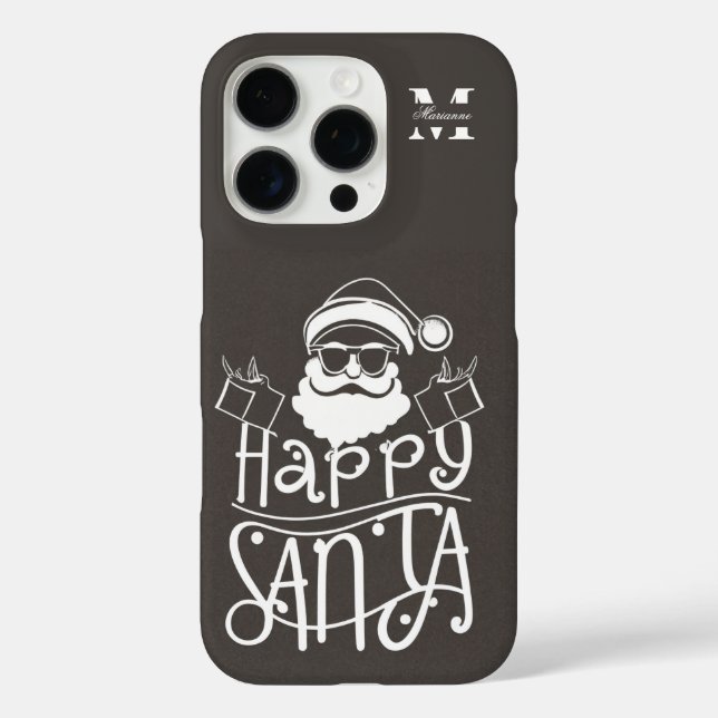 Minimaler Weihnachtsname und personalisierter Name iPhone 16 Pro Hülle (Rückseite)