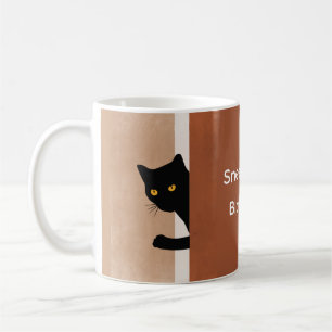 Minimaler weißbrauner Sneek-Flüchtige Blick Schwar Kaffeetasse