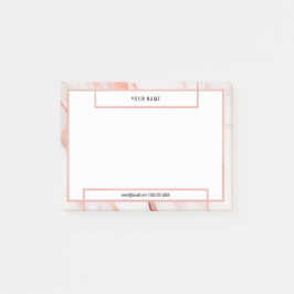 Minimaler weißer Rose Goldmarmor Stone Luxus Blush Post-it Klebezettel