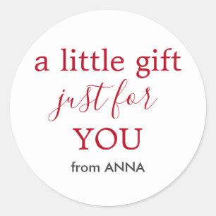 Minimaler weißer Text für Geschenk Runder Aufkleber