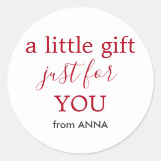 Minimaler weißer Text für Geschenk Runder Aufkleber