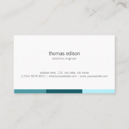 Minimaler White blue geometric masculine einfach Visitenkarte
