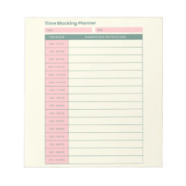 Minimaler Zeitblockplaner Pink Layout Notizblock