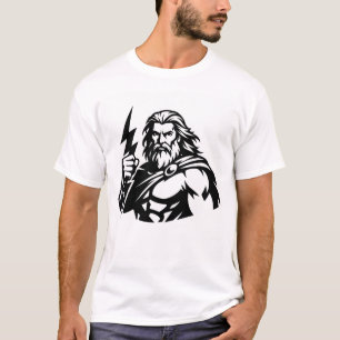 Minimaler Zeus in Schwarz & Weiß T-Shirt