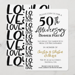 Minimales 50. Hochzeitliches Jubiläum Party Einladung