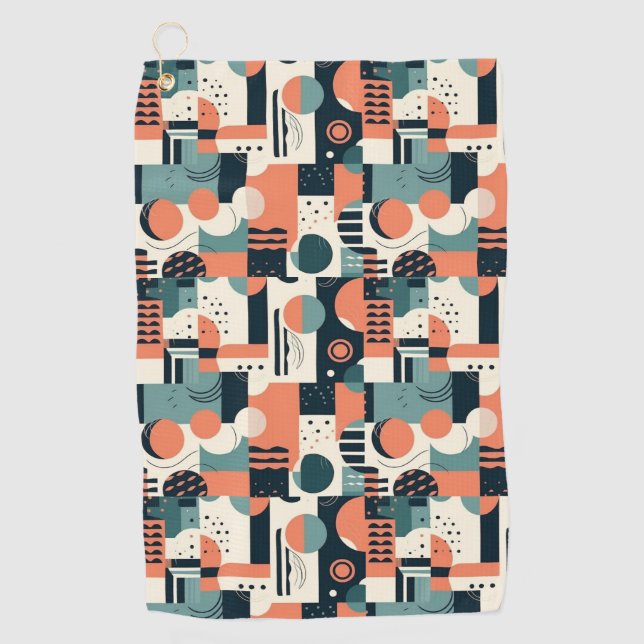 Minimales Abstraktes Nahtloses Muster - Geometrisc Golfhandtuch (Vorderseite)