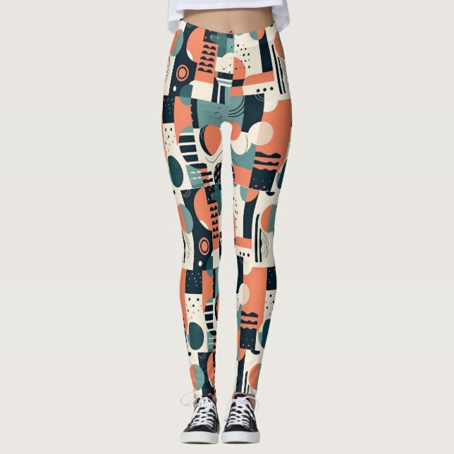 Minimales Abstraktes Nahtloses Muster - Geometrisc Leggings (Vorderseite)