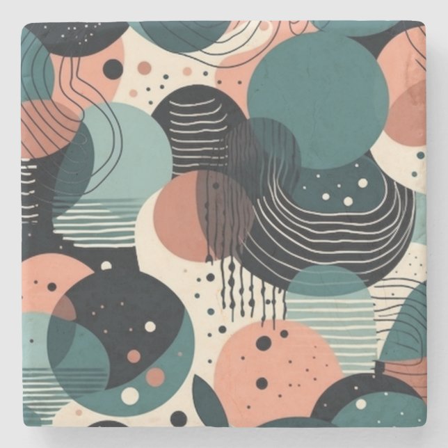 Minimales Abstraktes Nahtloses Muster - Geometrisc Steinuntersetzer (Vorderseite)