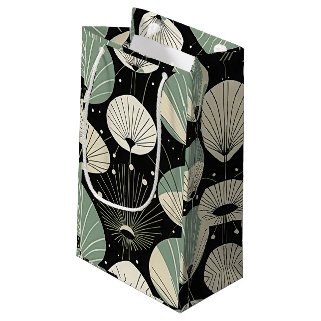 Minimales Atomzeitalter, modernes Muster Kleine Geschenktüte (Rückseite Schrägansicht)