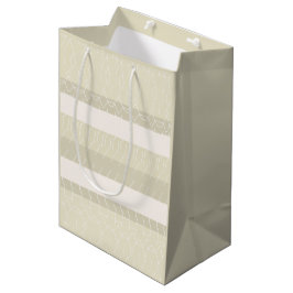Minimales Beige Weiß Geometrisches Muster Mittlere Geschenktüte