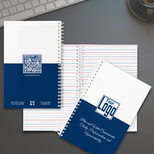 Minimales Blue & White Small Business Motto Notizbuch