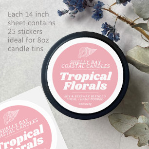 Minimales Blumenblatt für Kerzen 25 Aufkleber