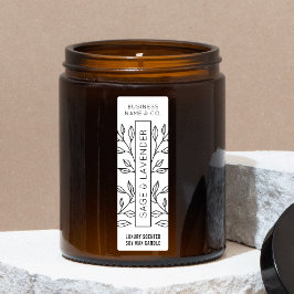 Minimales Botanisches Kerzenchen Jar Thin Vertikal Etiketten