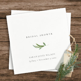 Minimales Brautparty aus Blätterblättern Serviette