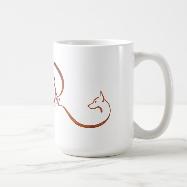 Minimales Button im eleganten Skript Kaffeetasse (Rechts)
