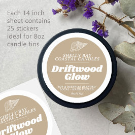 Minimales candle braunes Driftwood-Etikett Blatt 2 Aufkleber