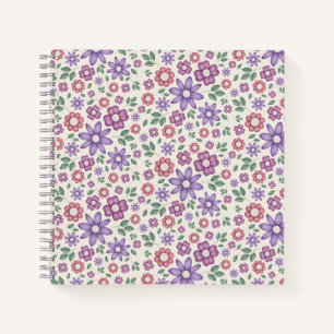 minimales creme-farbenes fantastisches Blumenmuste Notizbuch