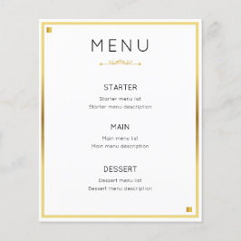 Minimales Design Gold Border Wedding Event Menü