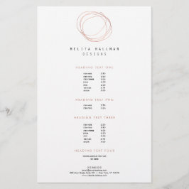 Minimales Designer-Scribble-Logo in Rose Gold Flyer