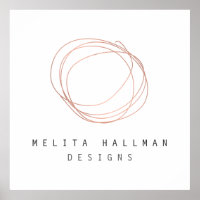 Minimales Designer-Scribble-Logo in Rose Gold