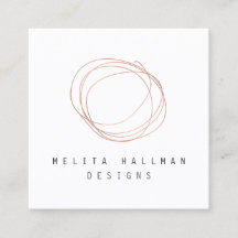 Minimales Designer-Scribble-Logo in Rose Gold