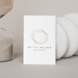 Minimales Designer-Scribble-Logo in Rose Gold Visitenkarte