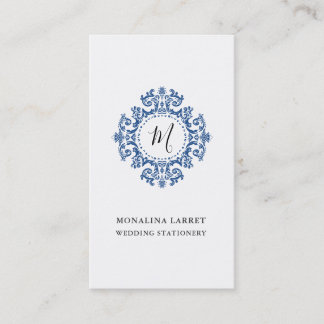 Minimales Elegant-Zierrahmen-Monogramm Visitenkarte