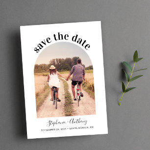 Minimales elegantes Foto aus geflochtenen Rahmen Save The Date