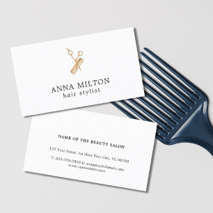 Minimales elegantes Imitat-Gold Scissors Kamm-Haar Visitenkarte