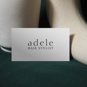 Minimales elegantes Imitat-silberner Haar-Stylist Visitenkarte