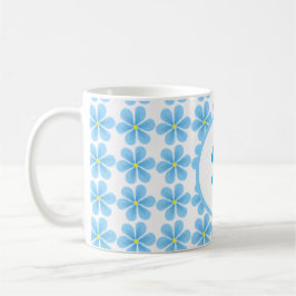 minimales elegantes monogramm Blaues botanisches M Kaffeetasse