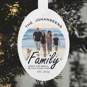 Minimales Foto für die Familie, benutzerdefinierte Ornament