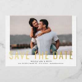 Minimales Foto Save the Date Folieneinladung