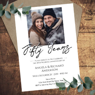 Minimales Foto zum 50. Jahrestag Einladung