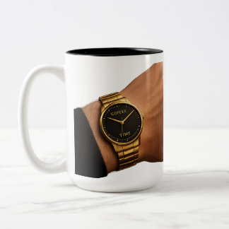 | Minimales Geschenk für Kaffeeliebhaber Zweifarbige Tasse