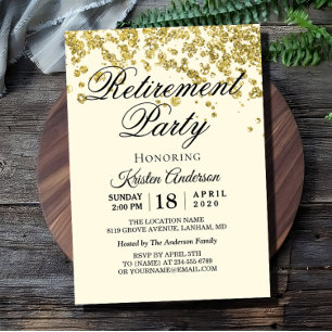 Minimales Gold-Glitzer-Renten-Party Einladung