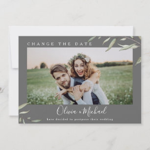 Minimales grünes Foto ändern das Datum Zurückgeste Einladung