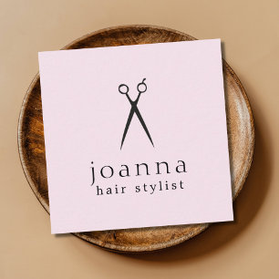 Minimales helles Rosen-Schwarzes Scissors Quadratische Visitenkarte